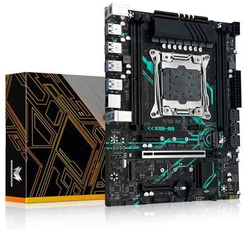 SHANGZHAOYUAN X99 B9 LGA 2011-3 Motherboard for Intel Xeon E5 V3/V4 Core i7 Series Processors (DDR4 Max 128GB, PCIe 3.0, NVME/NGFF M.2, Gigabit LAN, SATA 3.0, USB 3.0) M-ATX PC Server Motherboard