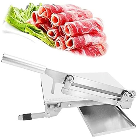 YQDDO Affettatrice manuale for carne, macchina for ossa in acciaio inossidabile, spessore regolabile for carne (0,1-1 mm) for pollo, anatra, pesce, agnello, ampiamente utilizzata