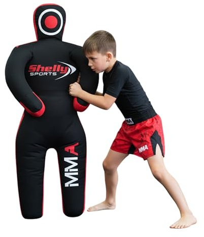 Shelly Mannequin de lutte MMA pour enfants, sac de frappe, copains de lutte brésilien, JIU Jitsu Position debout, arts martiaux, boxe, karaté, entraînement factice (119,4 cm/1,2 m) – Non rempli
