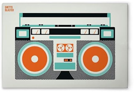 A.S. Création Leinwandbild Retro Ghettoblaster - Wandbild in Creme, Schwarz - 120 x 80 cm - DD132322