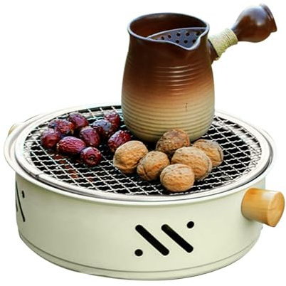 jopiuieo Barbecue coréen de table, gril de table portable,Petit barbecue électrique au charbon de bois - Grill de Camping antiadhésif, appareils ménagers coréens sans fumée pour table