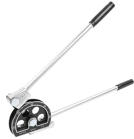 Piegatubi 19 Mm, Acciaio + Lega di Alluminio Ad Alta Durezza, Comoda Impugnatura, Curvatura a 180°, per Tubi in Rame e Alluminio