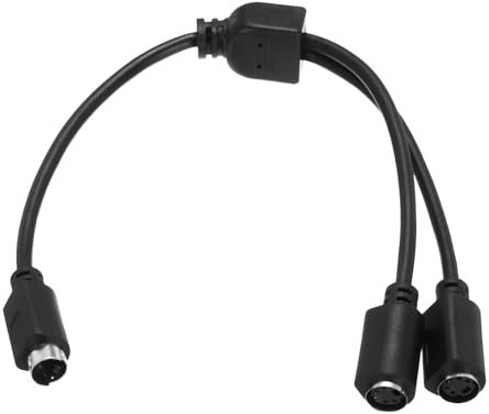 sourcing map S Video Cable 0.3 M, Mini DIN 4 Pin S-Video Cable Male to Male Silver Plated Connector Transfer for TV Receiver Monitor S-VHS VCR DVD