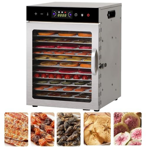 MáQuina Deshidratadora De Alimentos Multifuncional Para Carne Seca, Secado De Frutas Con 6/8/12/18 Bandejas ExtraíBles, Secadora De Alimentos Para Verduras, Carne, Comida Para Mascotas,12-Tray