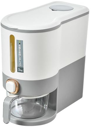Dispensador De Arroz – Contenedor De Almacenamiento De Cereales, Caja De Almacenamiento De Cereales | Almacenamiento De Arroz Hermético, Contenedor De Arroz De Gran Capacidad, Cubo De Alimentos