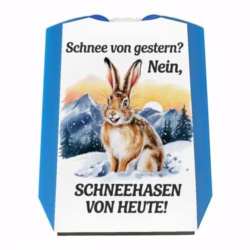 Fröhlicher Schneehase Parkscheibe Lustige Schneehase-Parkscheibe mit Spruch für Winterfreunde