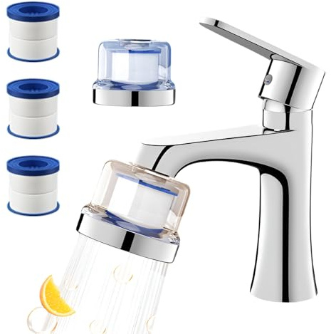 Water Filter for Sink Faucet – Directed Faucet Water Filter with 3 Replaceable Filters & Durable Design for Kitchen & Bathroom Sinks