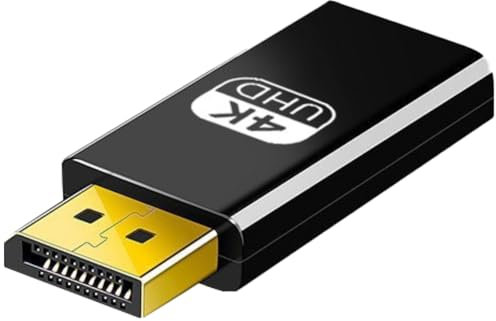 Leloco 4K60Hz DisplayPort zu HDMI Adapter – DP auf HDMI Konverter für Ultra HD 4K@60Hz/4K@30Hz/2K@120Hz – Kompatibel mit Dell, Lenovo, HP, NVIDIA, AMD, PC & Laptop