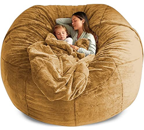Flauschiger Sitzsackbezug aus Schaumstoff, für Doppelzimmer, Balkon oder große Couch, weicher Schonbezug für Heimdekoration (nur Bezug)