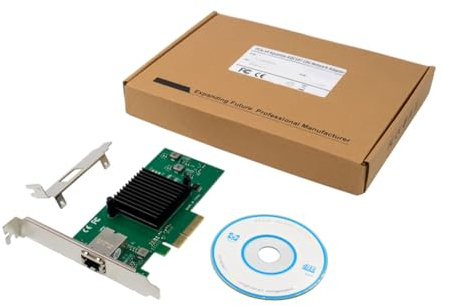 Goufride 1 juego de adaptador NIC PCIeX4 10G con conjunto de chips AQC107 adaptador de red 10GbE de alto rendimiento adaptador de red 10 g solo 10g verde PCIE X4 10 Gigabit tarjeta de red 10G servidor