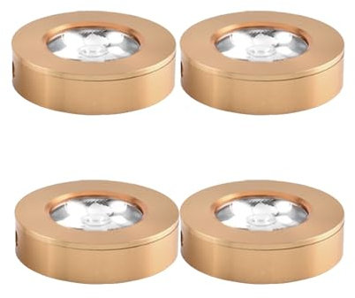 LGJEGD Mini-Decken-Downlight, dünn, COB, Reiner Golddraht, Spanplatten, for Schrank, Schrank, Mini-Strahler, Decken-Thekenleuchte, 4er-Pack White Light(6000K),7w