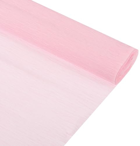 QUARKZMAN kräppapper ljusrosa 50 cm x 2,3 m, pappersblommor kräppband crêpe papper, blomsterkräppor för hantverk fest skolpapper veckat papper förpackning blommor DIY, 2 rullar