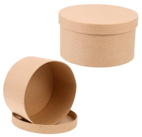 VALICLUD 2stücke Kleine Runde Pappschachteln Mit Deckel Gebäckschachteln Zum Basteln Diy-boxen Aus Kraftpapier Für Kekse Kuchen Desserts ø Für Backwaren Und Aufbewahrung