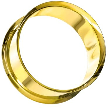 Taffstyle Flesh Tunnel Ohr Ear Plug Ohrpiercing Piercing Double Flared Tribal Edelstahl PVD Gold 25mm