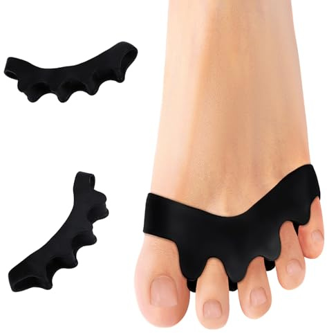 WUBAYI Separatori per dita dei piedi in silicone di alta qualità per adulti, 1 paio di comodi distanziatori e raddrizzatori per correggere le dita sovrapposte e allineare i piedi, efficace separatore