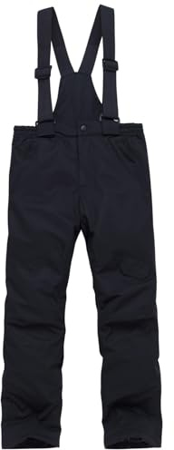 Maskjuwio Pantaloni da neve per | Salopette invernali da sci con cargo | Tuta da neve isolante convertibile per ragazze e 3473435198, Nero , 7-8 Jahre
