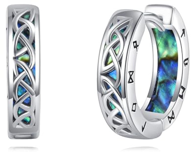 Wikinger Ohrringe 925er Sterling Silber keltische Creolen Wikinger Schmuck Geschenke für Herren Damen