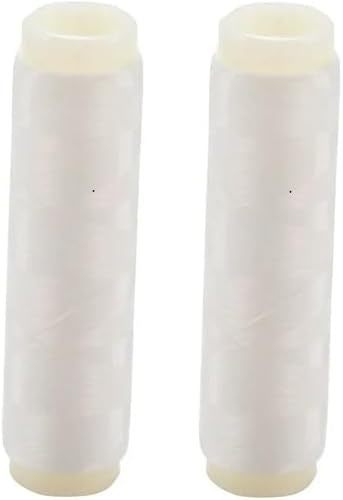 Lot de 2 fils de pêche blancs, fil d'appât, fil de pêche élastique invisible magique 0,1/0,2 mm, longueur de la ligne de pêche extensible de 200 m par bobine, corde de pêche transparente, ligne de