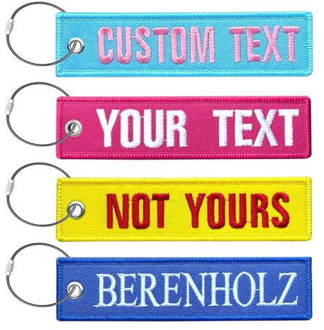 1 Stück Personalisierter Kofferanhänger, Benutzerdefinierte bestickte Namensschilder für Koffer und Reisetaschen, Etiketten für Gepäcktaschen und Schlüssel, einfache Taschenerkennung (L1)