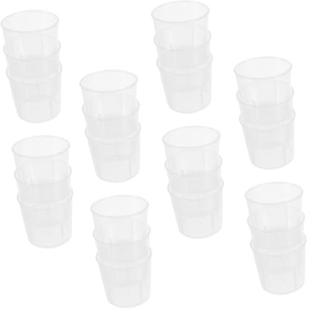 GANAZONO Tazas Medidoras para Reptiles 30 Ml Vaso de Alimentación de Plástico Transparente Multifuente para Mascotas Que Gatean Alimentación y Agua 100 Unidades