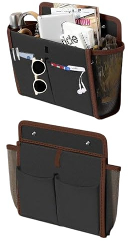 Inscrip Motorhome Organizer, 2 Packs Campervan Hanging Door Organizer with Large Pockets & Front Pocket & Additional Side Net Bag, Self-adhesive Storage for RV Van Motorhome Camper, Bedroom, Office