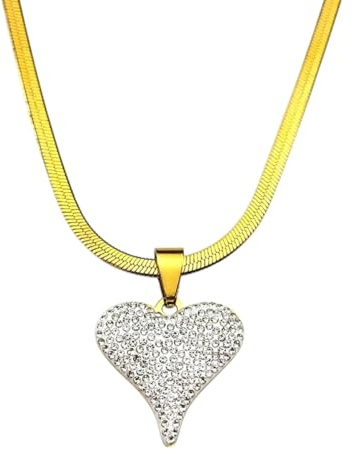 Neue 2026 Herz Liebe Halskette Für Frauen Ihr Edelstahl Gold Farbe Strass Schlangenkette Schmuck Collier Femmezzz29Gd Bai Mode Accessoires Kreatives Geschenk