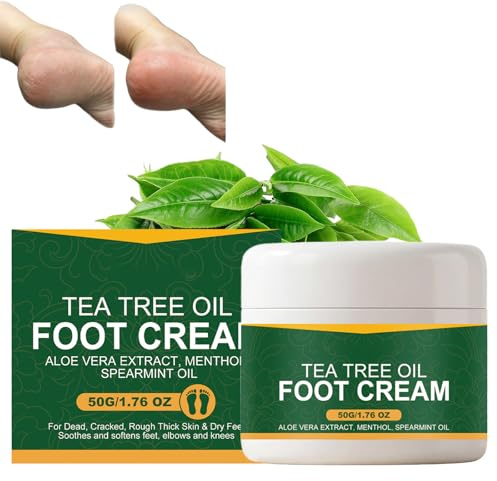 Tea Tree Oil Crema per i piedi, Crema per la riparazione dei piedi, Trattamento del tallone screpolato, Ridurre i calli-Rimuovere la pelle morta, Balsamo per i piedi idratante intensivo (1PCS)