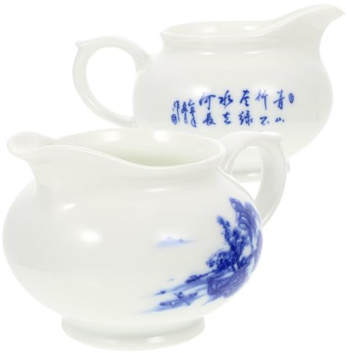 PRETYZOOM 2 Pezzi Salsiera Ceramica Bianca per Sugo e Caffè, Dispenser | Uso Quotidiano e Feste di Benvenuto, Finitura Facile da Pulire, Formato Compatto