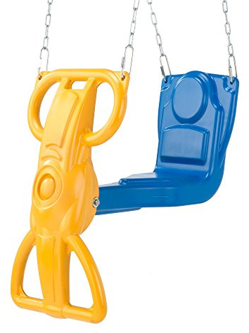 Swing-N-Slide Wind Rider Glider Swing, No Swing Hangers Yellow/Blue, 72 H x 14 W x 25 L