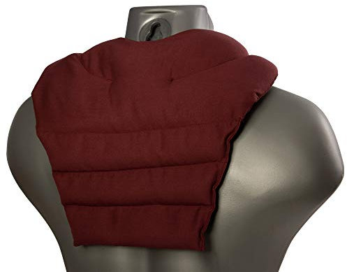 Nackenhörnchen mit Rückenteil - weinrot - Kirschkernkissen - Nackenkissen - Rücken Wärmekissen