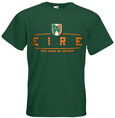 Irland Eire T-Shirt Fanshirt Nation EM-2021 Flaschengrün XXL