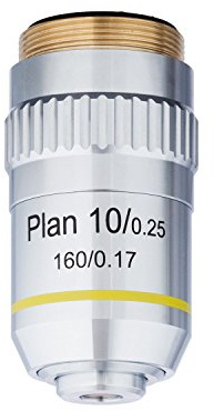 AmScope - Objetivo acromático Plan 4x, con anillo moleteado.