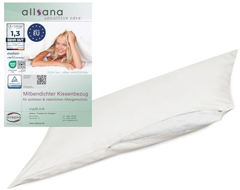 Allsana Allergiker Kissenbezug 40x140 cm | Allergie Bettwäsche | Anti Milben Encasing | Milbenschutz für Hausstauballergiker | allergendichter Zwischenbezug für das Kopfkissen | TÜV geprüft