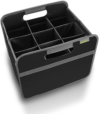 meori Black Foldable Wine Carrier 9 Slot Lava Collapsible Storage Tastings Grocery Shopping Car Bottles Milk Soda Beer B100339