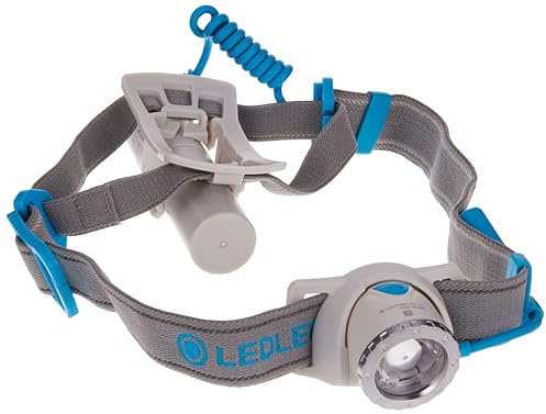 Ledlenser NEO10R Torcia Frontale LED, Torcia da Corsa, Blau, Batteria 18650 Ricaricabile, 600 Lumen, autonomia Fino a 120 Ore, Running, Sport, Corsa, Jogging, Resistenza, Torcia da Testa
