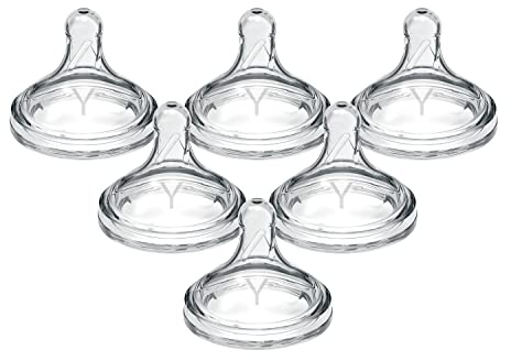 Dr. Brown's Weithals-Y-Cut-Nippel, 9m+, 6er-Pack | 100 % Silikon-Nippel für Options+ Weithals-Babyflaschen, ideal für dickere Flüssigkeiten
