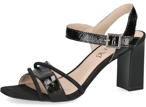 CAPRICE Damen Sandalen mit Absatz Elegant Festlich, Schwarz (Black Comb), 37 EU