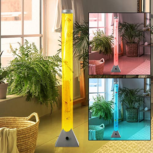 LED RGB Wasser Säule klar Deko Fische Steh Lampe Kabel Schalter Farbwechsel Beleuchtung Ambiente
