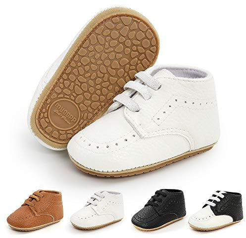 Meckior Infant Baby Boys Girls Classic PU Leather Wedding Loafers Brogue Toddler Oxford Dress Shoes First Steps Walking Flat Lazy Crib Shoe