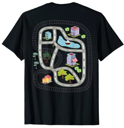 Playmat Spielmatte für Papas mit Autos und Zügen T-Shirt