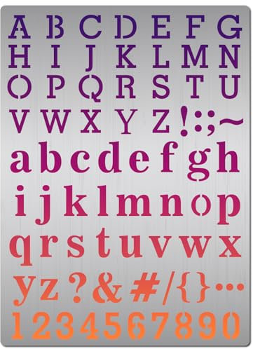GORGECRAFT Metall-Buchstaben-Schablone, Edelstahl-Schriftzug, Alphabet, Symbol, Malschablone, Journal-Werkzeug Zum Malen, Holzverbrennung, Brandmalerei Und Gravur