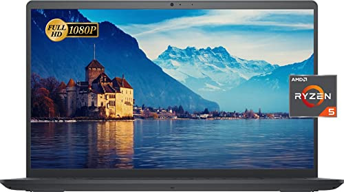 Dell Inspiron Laptop, 15.6 HD Display, AMD Ryzen 5 3450U Processor, 16GB RAM, 1TB SSD, Webcam, HDMI, SD Card Reader, Wi-Fi, Windows 11 Home, Carbon Black