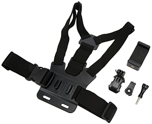 Adjustable Cellphone, Cellphone Selfie Chest Mount Harness Strap Mobile Phone with Cell Clip Holder Compatible Most Smartphones for