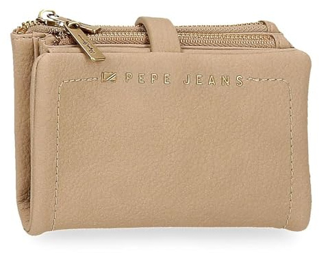 Pepe Jeans Diane Geldbörse mit Kartenhalter Beige 14,5x9x2 cm Kunstleder