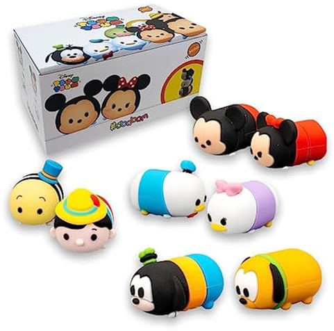 Sbabam, Disney Mini Tsum Tsum, Giochi per Bambini da Edicola, Giocattoli Squishy Piccoli e Morbidi in Gomma, Pack 8 Pz con Minnie, Topolino, Pinocchio e Tanti Altri, Pupazzi Disney per Regalo Bambino