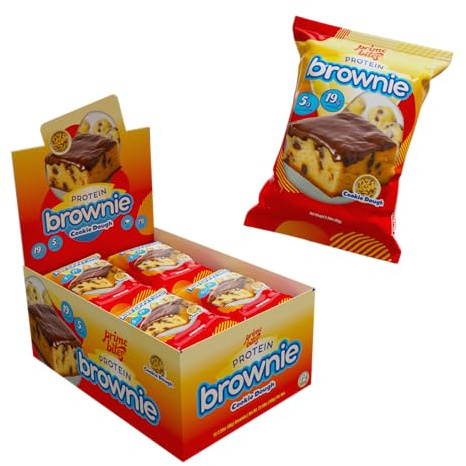 Prime Bites Protein Brownie di Alpha Prime Supplements, 16-17 g di proteine, 5 g di collagene, delizioso snack senza sensi di colpa, 12 barrette per scatola (My Cookie Dough Bites)