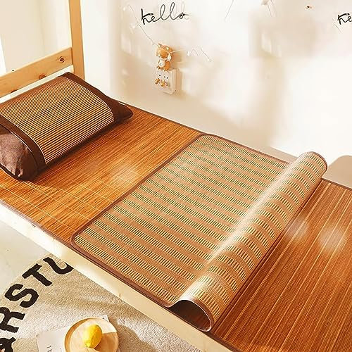 UE-MAOLU Tappetino Rinfrescante per Casa, Estivo per Letto in bambù, Pieghevole Stuoia di bambù per Letto, Pastiglie Fredde Coprimaterasso Singoli Matrimoniali (Size : 80 * 190cm)