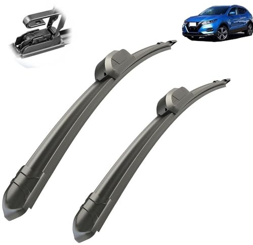 Essuie-glace de voiture compatible avec Nissan Qashqai J11 2013-2020 Balais d'essuie-glace avant en caoutchouc souple Essuie-glaces Auto Pare-brise 26+17 650 mm 425 mm (Color : 2 PCS)