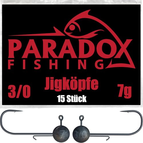 Paradox Fishing Jigköpfe Sets 2/0 3/0 4/0 5-28g - 15/25 St. - Jig Köpfe Gummifisch mit Jighead für Gummifische Zander Angelzubehör