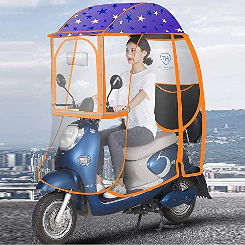 Tettuccio Trasparente per Auto Elettrica Completamente Chiusa, Scooter per Mobilità Copertura per Vento Antipioggia per Auto Elettrica Prevenire l'Ombrello, Copertura Parasole per Moto elettrica Uni